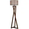 MENZZO Lampadaire Ciol H166cm Bois Foncé et Tissu Taupe
