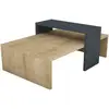 MENZZO Table basse Nestoda L80xP50cm Chêne clair et Anthracite