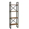 Bibliothèque en bois Alaro - 66 x 32 x 150 cm - Noyer