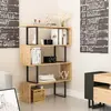 MENZZO Étagère bibliothèque Usu 124,5cm Bois Chêne et Métal Noir
