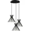 LedLoket Landelijke Hanglamp | 3x E27 fitting metaal - zwart | Paris
