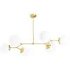 VENTE-UNIQUE Suspension en métal 6 globes DAMAR - L. 100 x H. 52 cm - Doré et blanc