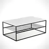 MENZZO Table basse Conah L95xP55cm Métal Noir et Bois Blanc