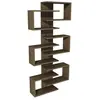 Bibliothèque en bois Lotus - 75 x 21 x 161 cm - Noyer
