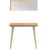 MENZZO Console classique style scandinave avec miroir Osebo Bois Blanc et Chêne clair