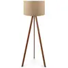 MENZZO Lampadaire Tympanum trépied Bois Marron et Ocre