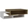 Table basse - Tab - Blanc, Noyer - Style Scandinave Moderne - Laqué
