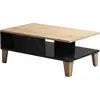 MENZZO Table basse Delectatio Bois Chêne et Effet Marbre Noir