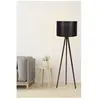 MENZZO Lampadaire trépied Luca 145cm Tissu Noir et Bois Marron