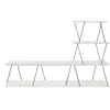 MENZZO Meuble TV en L montants ultra fins Filumis 150cm Panneau Bois Métal Blanc Noir