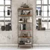 MENZZO Bibliothèque style industriel Akudi L48cm Métal Noir et Bois clair