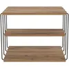 MENZZO Table de chevet 3 étagères Gersis H50cm Métal Noir et Bois Naturel