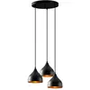MENZZO Suspension 3 ampoules échelle Gakula Métal martelé Noir