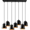 Suspension - MENZZO - Gakuli - 7 cloches - Métal martelé - Noir - E27 - Intérieur