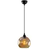 MENZZO Suspension Jaxson D20cm Métal Noir et Verre Fumé