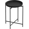 MENZZO Table basse ronde style industriel Amula D46cm Métal Noir