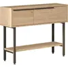 MENZZO Console style industriel avec miroir Evelis Bois clair et Anthracite