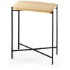 MENZZO Table basse rectangulaire style industriel Antula 40x26cm Bois massif clair et Métal Noir