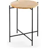 MENZZO Table basse ronde style industriel Antula D46cm Bois clair et Métal Noir