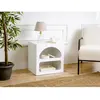 MENZZO Table de chevet style contemporain Antareso L50xH50cm Blanc
