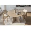 Table de salle à manger ronde Virella - Ø120x75cm - décor travertin