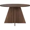 Table de salle à manger ronde Virella - Ø120x75cm - décor noyer