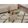 MENZZO Table basse design Azar L105cm Bois clair et Verre Transparent