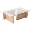 Table basse en verre et aggloméré Flavio chêne