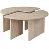 CALICOSY Lot de 2 tables basses - 90 cm X 90 cm X 41 cm - Beige Travertin - MOIRA