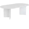 Hanah Home Table basse ovale - Sable blanc - Panneaux de particules - 90 cm - 34 cm - 1.8 cm d'épaisseur