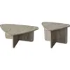MENZZO Table basse gigogne 2 pièces Velda Effet travertin beige