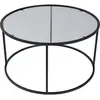 Table basse ronde en métal et verre Aurum noir