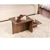 CALICOSY - Table basse 2 niveaux L77 cm - HARMONY - Noyer-Noyer