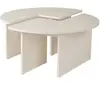 CALICOSY Lot de 2 tables basses L90 cm - 90 cm X 90 cm X 41 cm - MOIRA - Bois blanc