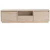 MENZZO Meuble tv moderne 3 portes basculantes Diazon L160cm Effet travertin