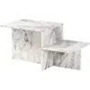 CALICOSY Table basse 2 niveaux - 77 cm X 40 cm X 40 cm - HARMONY - Marbre