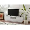 CALICOSY Meuble TV 3 portes rabattables et 1 niche ouverte L160 cm - 160 cm X 29,5 cm X 42 cm - VANGUARD - Blanc