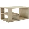 CALICOSY Table basse avec étagères décor travertin L80 cm - 80 cm X 40 cm X 50 cm - EROS