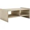 CALICOSY Table basse 2 niches ouvertes décor travertin L90 cm - 90 cm X 50 cm X 35 cm - PERA