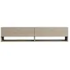 CALICOSY Meuble TV suspendu 2 portes abattantes décor travertin L141 cm - 141 cm X 30 cm X 31 cm - ARGES