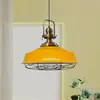 BAMYUM Suspension Luminaire Asletl Industrielle en Métal Jaune Peint à...