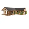 Kids Globe Farming Horse Écurie d'angle avec 3 boxes et débarras 1:25
