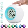 Réveil Numérique Veilleuse Lumière de 7 Couleurs Changement Horloge av...