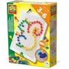 SES - Mozaïekbord - Montessori - compact - met 100 gekleurde pinnen in 4 kleuren - herbruikbaar