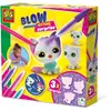 SES CREATIVE- BLOW AIRBRUSH PENS-CHATONS SURPRISE 3X, 14334, YELLOW S1