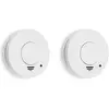 Smartwares Ensemble de dÃ©tecteur de fumÃ©e 2 pcs 10x10x3,5 cm Blanc