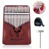 Kalimba Pouce Piano 17 Touches Avec Acajou En Bois Avec Sac Marteau Et...