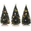 LuVille Kerstdorp Miniatuur Bomen - 3 Stuks - H15 cm - Multikleur