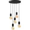 Calex Retro Plafondlamp - 5x E27 - Hanglamp Industrieel - Ø50cm Pendel...