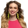 Boland - Paar oorbellen Flash neongeel Neon,Geel - Volwassenen - Vrouw...